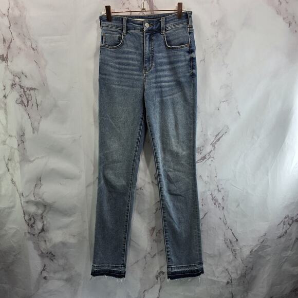 Pilcro Jeans Womens 25 Skinny High Rise Cigarette Light Wash Stone - Picture 1 of 13